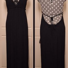 Elegant Black Maxi Dress Size 8 Red Herring