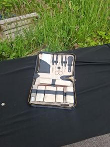 Vintage black travel box postage possible