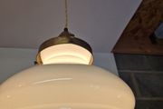Vintage French pendant light with opaline glass shade