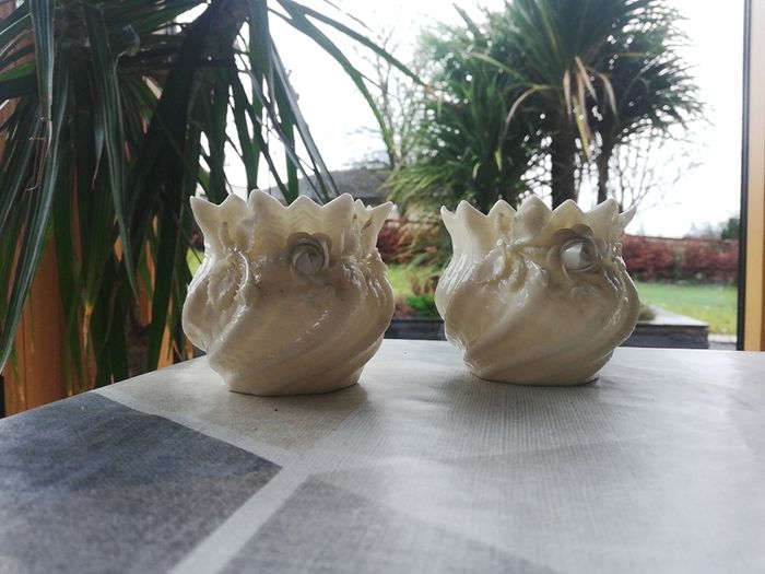 Third period Beleek pair of vases