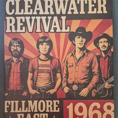 Vintage Style  Metal Sign. Creedence clearwater revival concert advertisement.