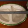 Vintage Divided Serving Bowl and a Matching Pair of Arklow Pottery Green and Gilt Rimmed 9.5" Rimmed Soup Bowls, Price for  All! Image 7