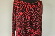 Red leopard print top from New Look UK12