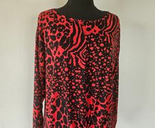 Red leopard print top from New Look UK12