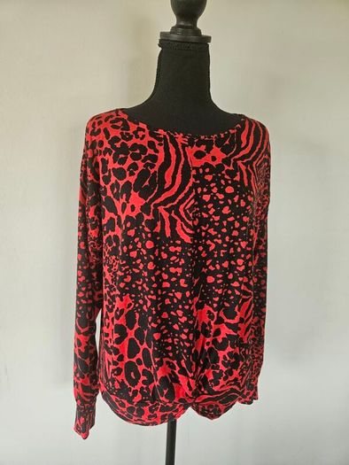 Red leopard print top from New Look UK12