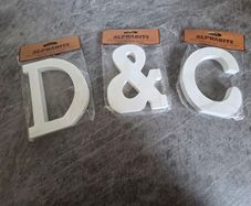 Wooden White D & C Letters Decor
