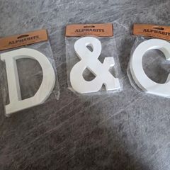 Wooden White D & C Letters Decor