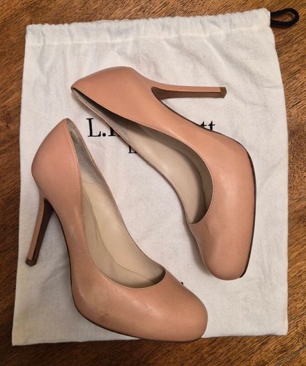 L.K. Bennett Harper Blush Kid Leather High Heeled Court Shoes
