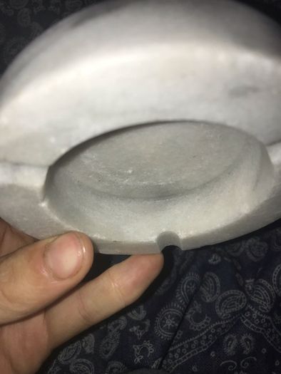 White heavy marble ashtray