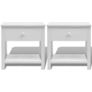 Bedside Cabinets 2 pcs Wood White Image 3
