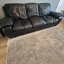 3 & 2 seater black sofa Image 4