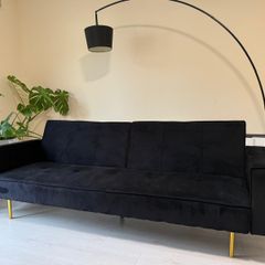 Velvety Black Sofa