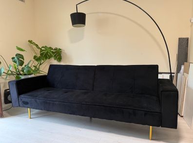 Velvety Black Sofa