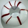 Large White & Red Studio Art Glass Vase Image 7