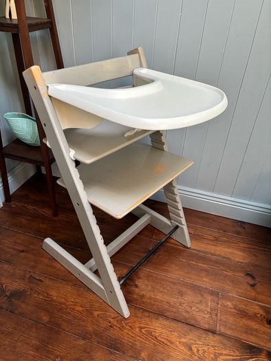 Stokke Tripp Trapp Highchair With Baby Set and tray In Grey and White