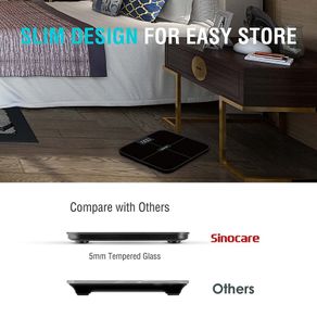 Digital Bathroom Scales Weighing Scale, High Precision Sensors Bluetooth Health Analyzer with Smart App, Body Weight Scale