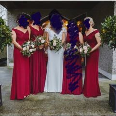 3 x Dessy burgundy bridesmaid dresses