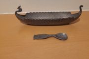 Vintage Handstopt Pewter Norwegian Viking Long Ship