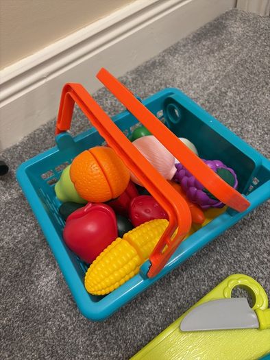 Kids fruit and veg basket and chopping boards