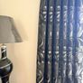 Black & Silver Curtains, Floor Lamp & Decorative Vase Image 4