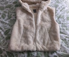 faux fur gilet with a hood