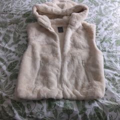 faux fur gilet with a hood