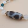 Vintage Himalayan Chain Link Tibetan Agate Dzi Beads With Pearls & Himalayan Quartz Necklace Image 2