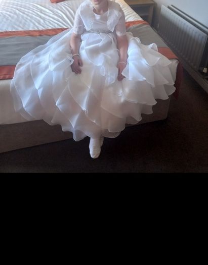 communion dress with cardigan