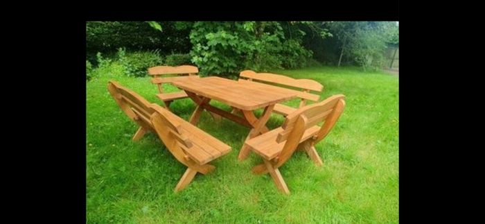 5-piece Garden Furniture Set Solid Pine Dining Set