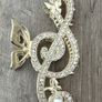 Silver Studded Music Treble Clef Long Butterfly Claw Clips Image 5