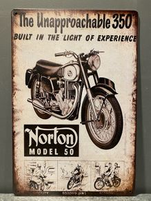Norton motorcycles Tin Metal sign