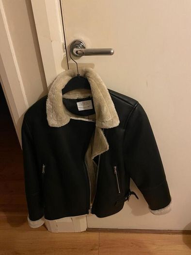 Zara Faux Leather Biker Jacket Black Age 13 14 Size 164 Citywest