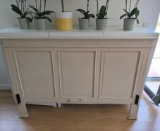 king size headboard solid wood white , off-white, beige,  creamy, ivory, eggshell , ecru