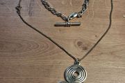 Irish Newgrange Sterling Silver Pendant Set And Bracelet (36 grams)