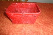 Red Square Wicker Basket for Sale