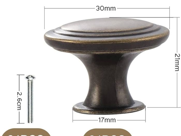 NEW SALE | 24PCS Vintage Cabinet Knobs, Chic Drawer Knobs, Antique Brass Kitchen Cupboard Handles, 30mm Round Furniture Door Knobs