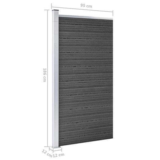 Fence Panel WPC 95x186 cm Black