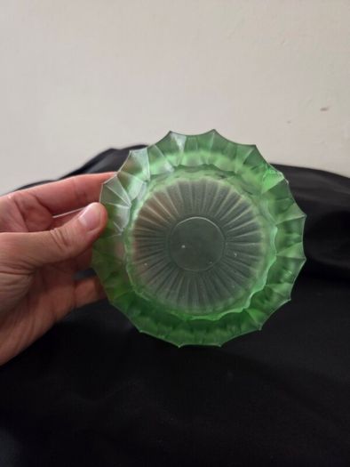 Vintage Green Glass Ashtray