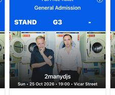 1 x 2ManyDJs Ticket - Vicar St