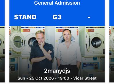 1 x 2ManyDJs Ticket - Vicar St