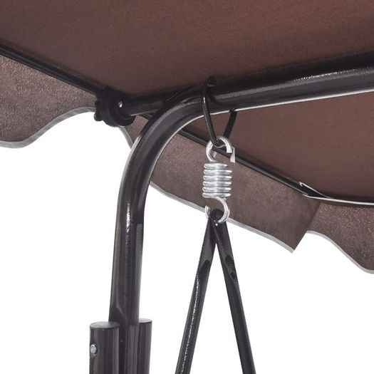 Garden Swing Bench with Canopy Coffee/Black