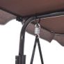 Garden Swing Bench with Canopy Coffee/Black Image 4