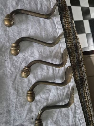 Brass Coathooks Vintage Antique brass set of 5 original coathooks