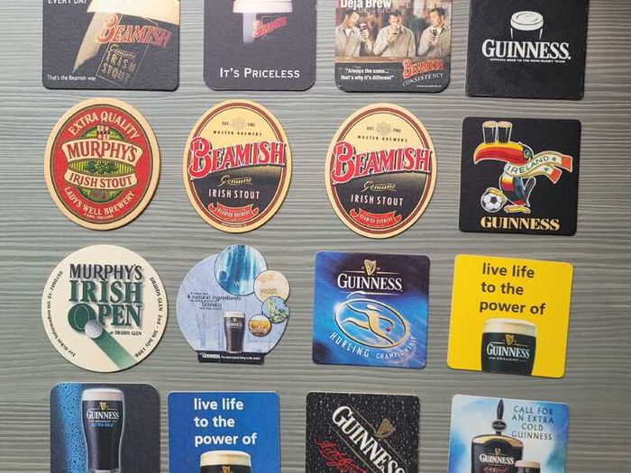 16 Vintage Irish Stout Beer Mats/Coasters 1990s & 2000s
