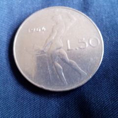 50 Lira Italian Coin. 1964.