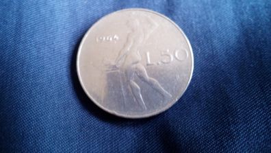 50 Lira Italian Coin. 1964.