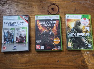 Gears of War, Sniper Ghost Warrior, Assassin's creed 1 and 2 double pack bundle