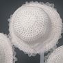Girls White Sun Hats With Ribbon Image 4