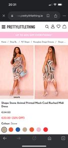 Stone animal print midi shape Dress