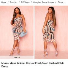 Stone animal print midi shape Dress